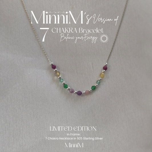 Seven Chakra Gemstone Necklace in 925 Sterling Silver 02.