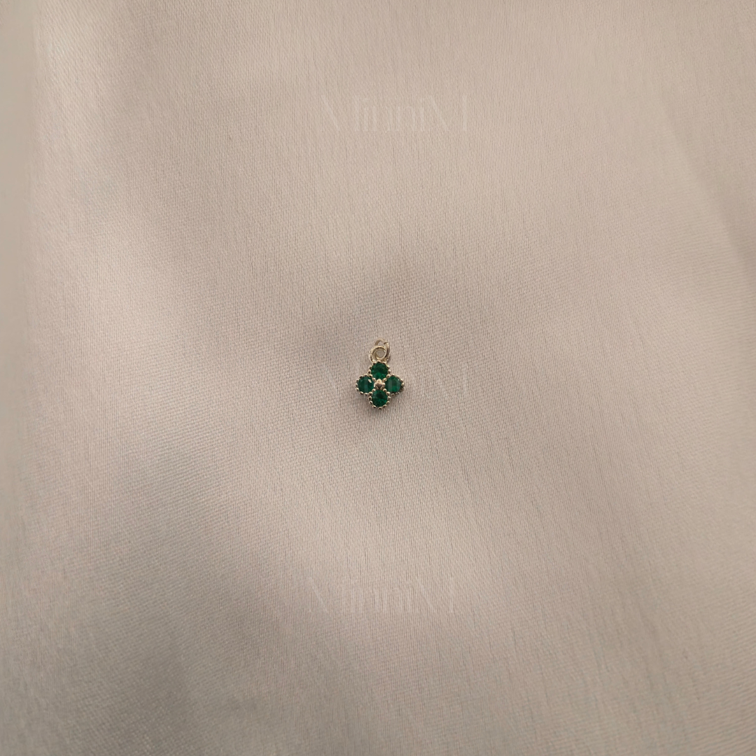 Maroon Flower Charm in 925 Sterling Silver.