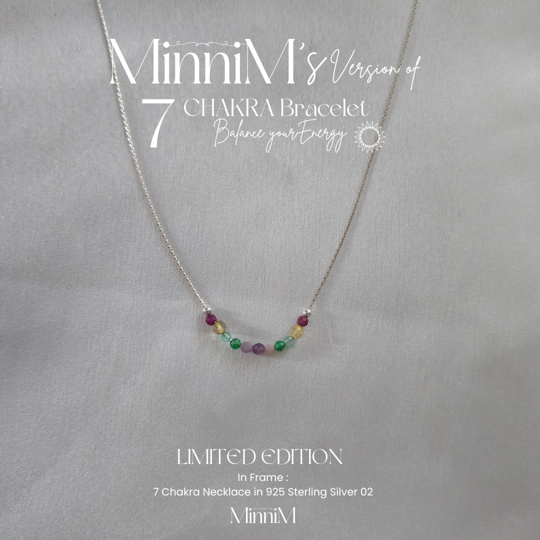 Seven Chakra Gemstone Necklace in 925 Sterling Silver 01
