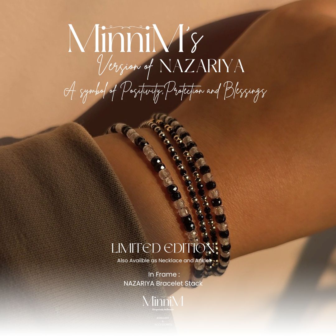 Black Spinel And 925 Sterling Sterling Chain NAZARIYA Bracelet.