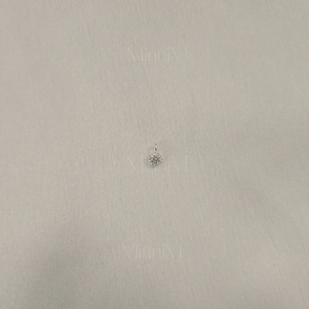 Purple Round Zircon Charm in 925 Sterling Silver.