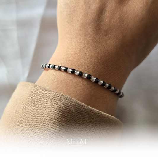 Black and White Zircon NAZARIYA Bracelet in 925 Sterling Silver