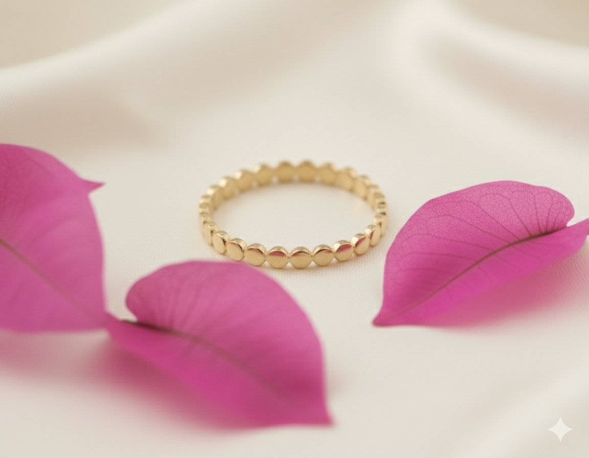 14k Gold Filled Dotted Ring | Delicate Stacking Ring | Minimalist 14 Gold Filled Jewelry.