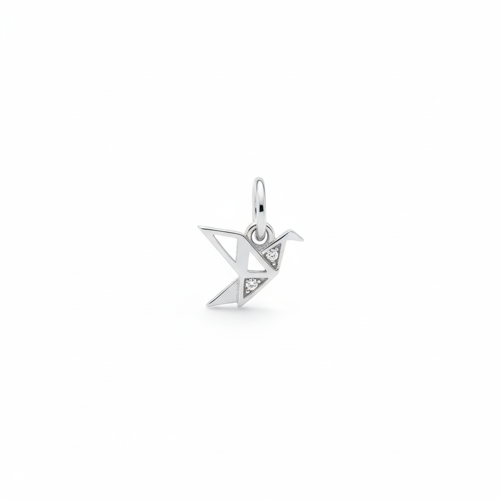 origami charm unique sterling silver gifting diwali dusshera pure silver sterling silver