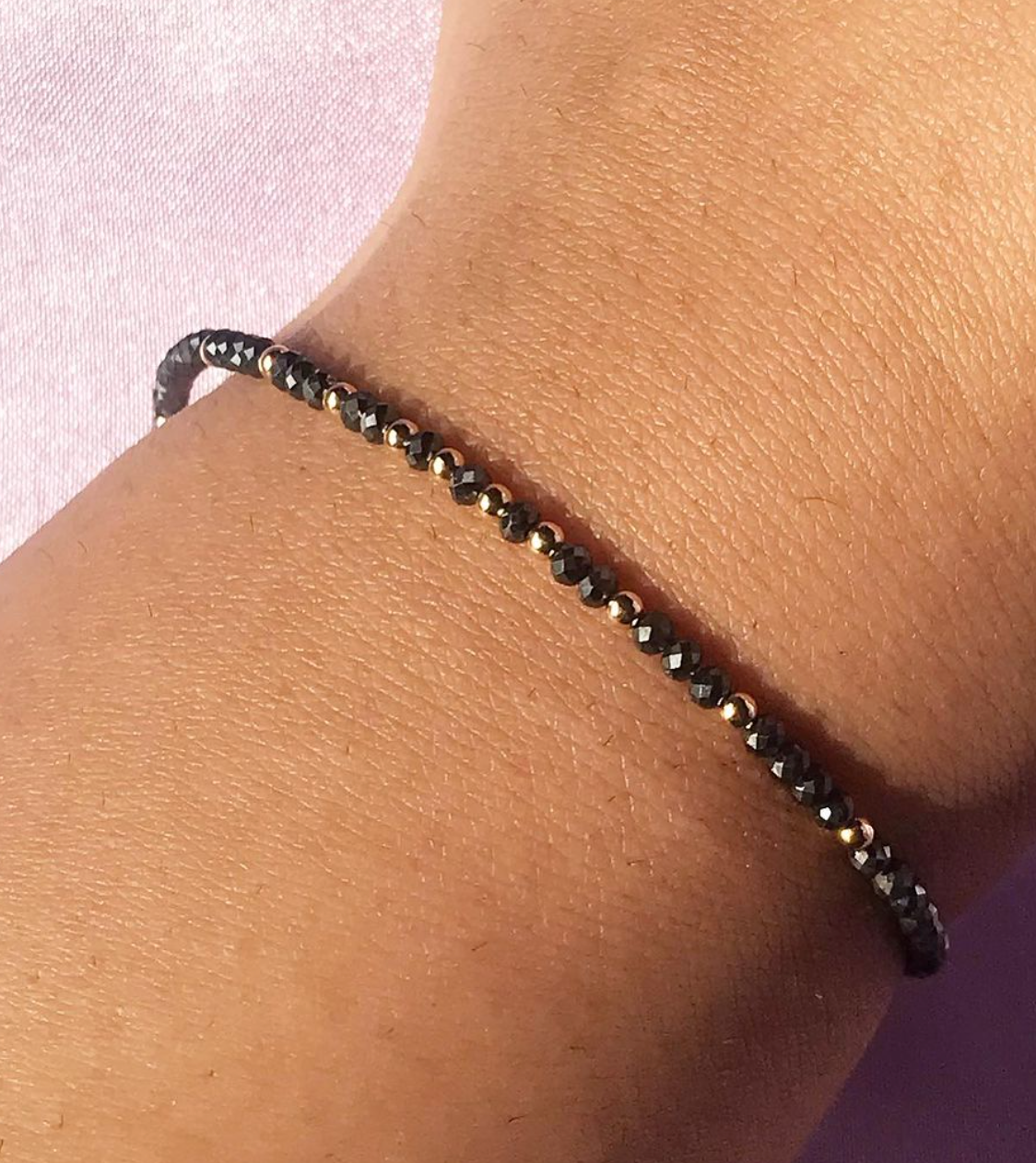 14k Gold Filled Bracelet in Hematite