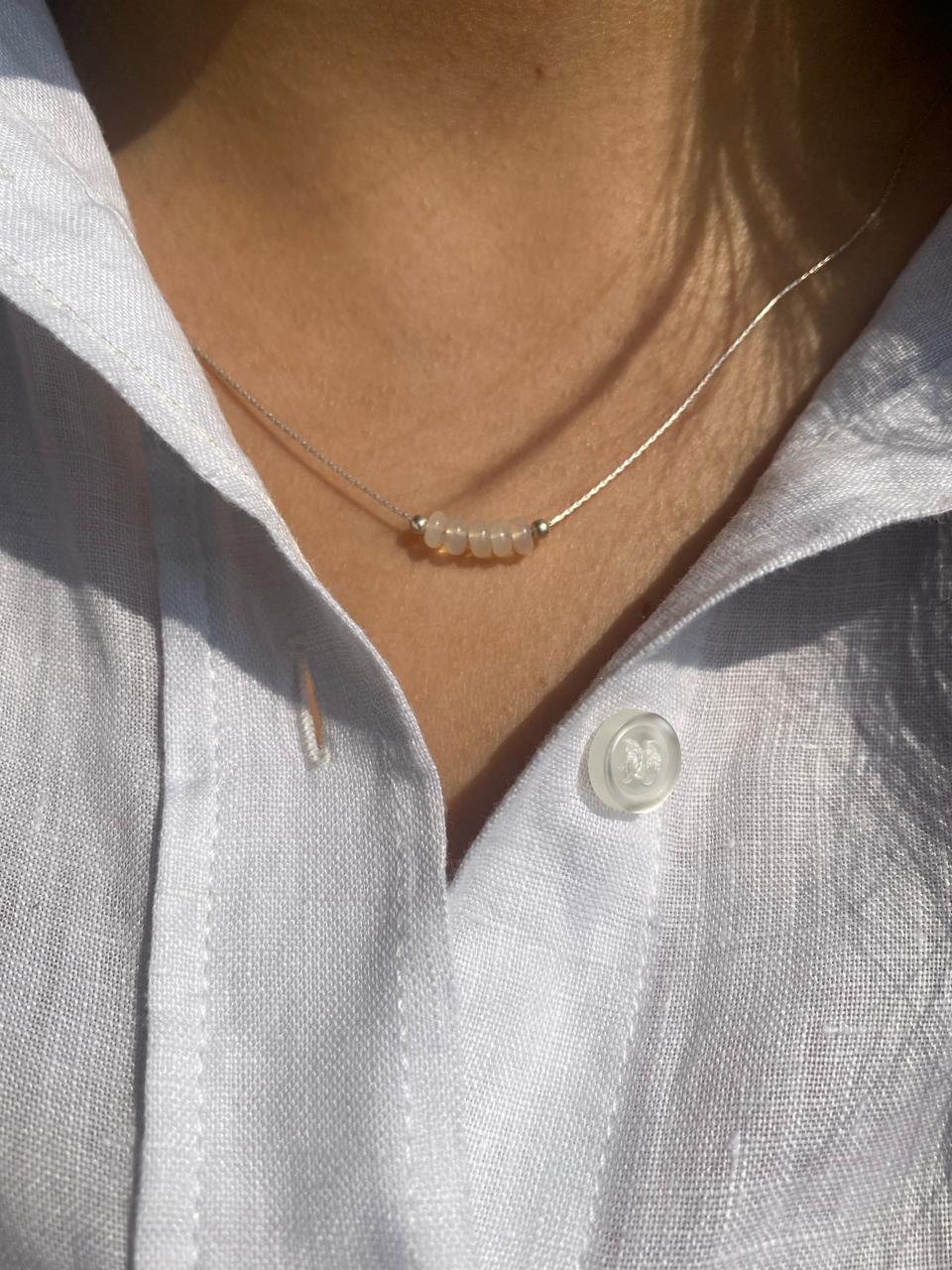 Opal Necklace in 925 Sterling Silver