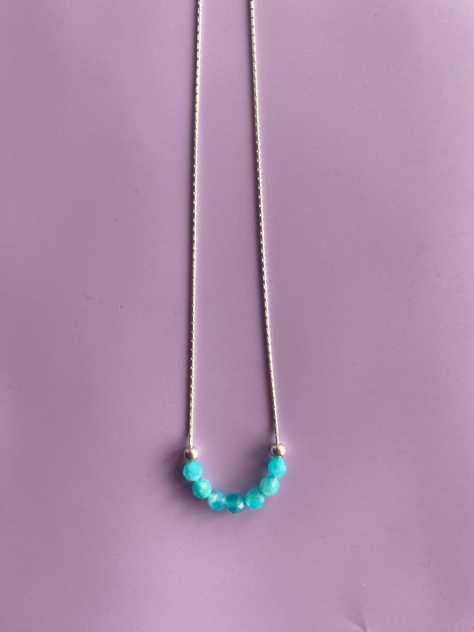 Amazonite Necklace in 925 Sterling Silver