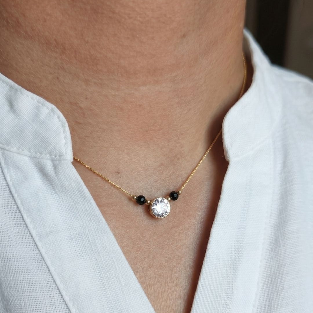 14k Gold Filled Mangalsutra White Solitaire necklace