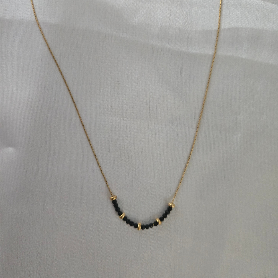 Minimalist Black Onyx Mangalsutra in 14k Gold Filled