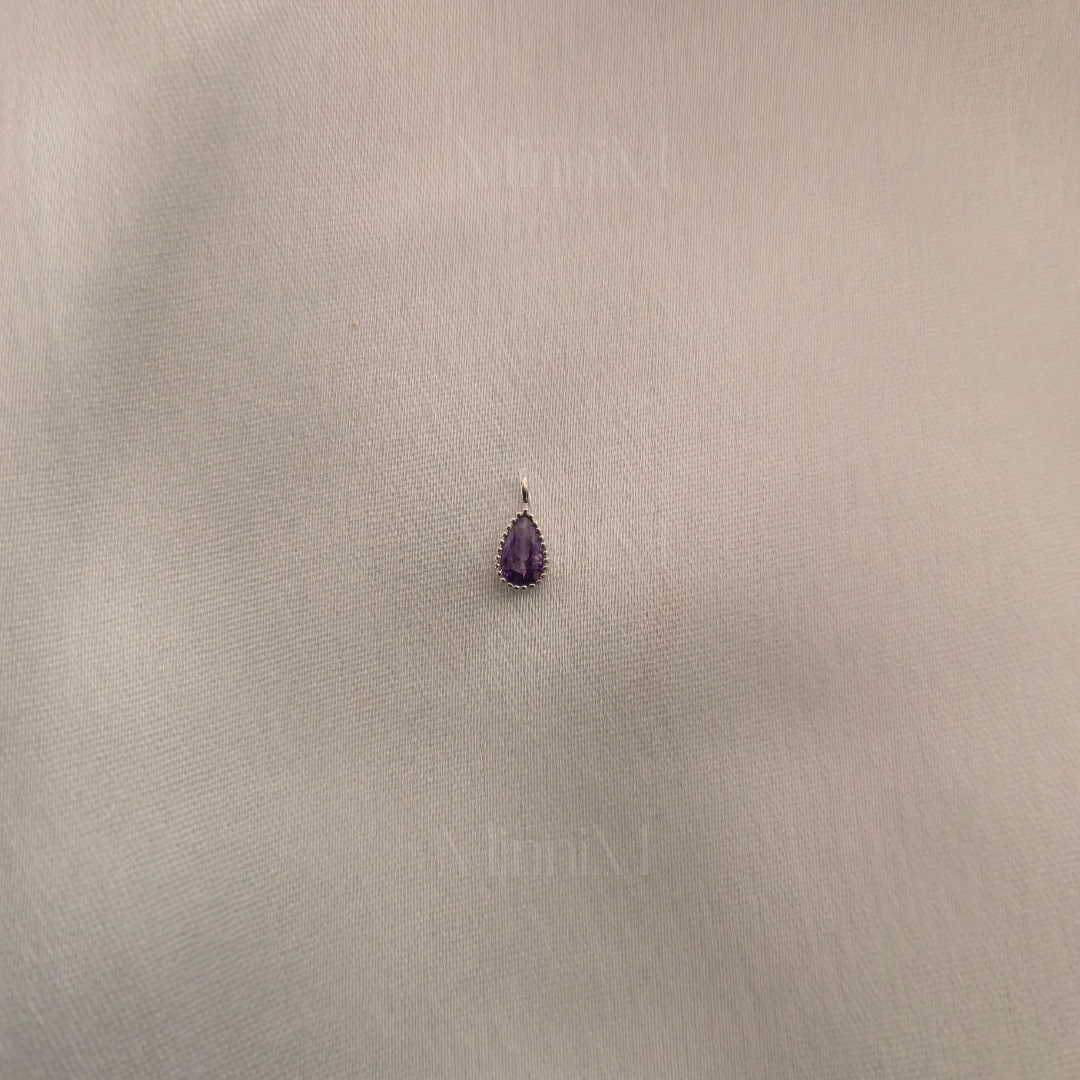 Emerald Green Zircon Drop Charm in 925 Sterling Silver
