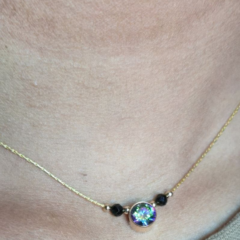 14k Gold Filled Mangalsutra Zircon pendant necklace