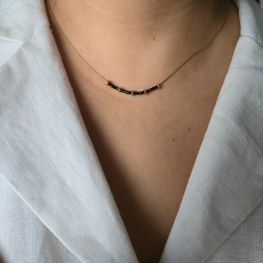 Minimalist Black Onyx Mangalsutra in 14k Gold Filled