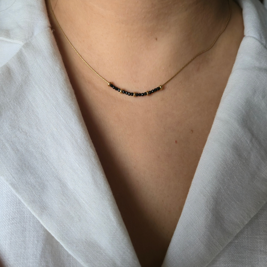 Minimalist Black Onyx Mangalsutra in 14k Gold Filled