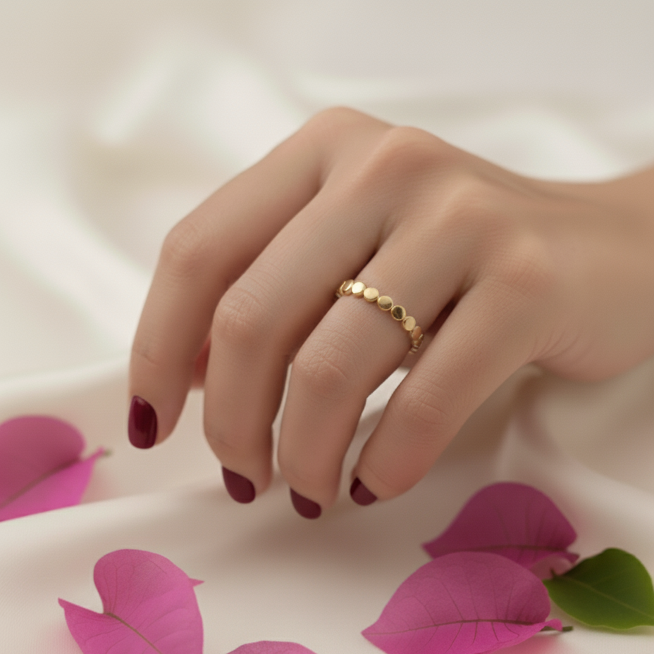 14k Gold Filled Dotted Ring | Delicate Stacking Ring | Minimalist 14 Gold Filled Jewelry.