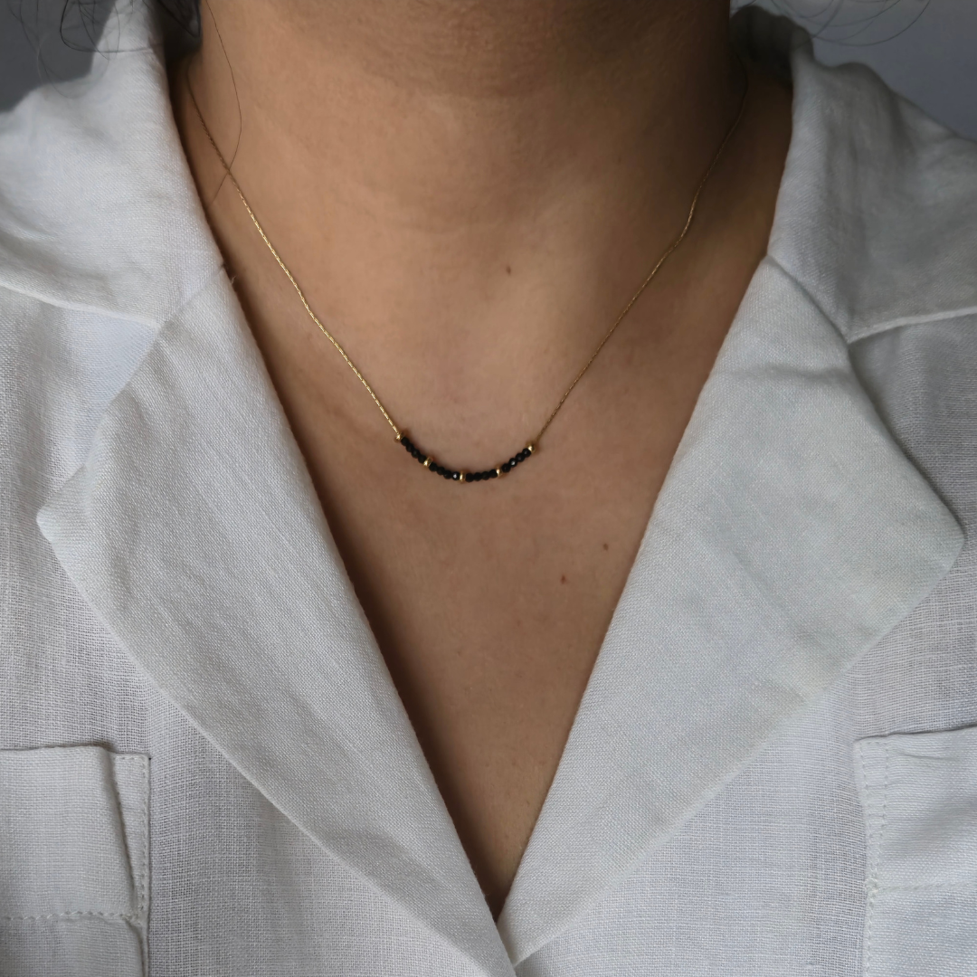 Minimalist Black Onyx Mangalsutra in 14k Gold Filled
