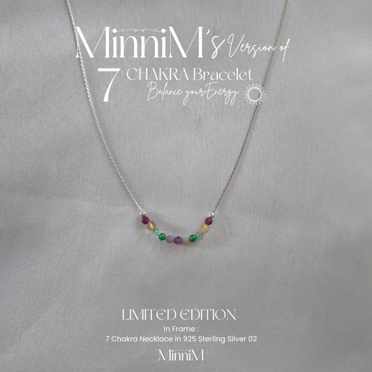 Seven Chakra Gemstone Necklace in 925 Sterling Silver 01