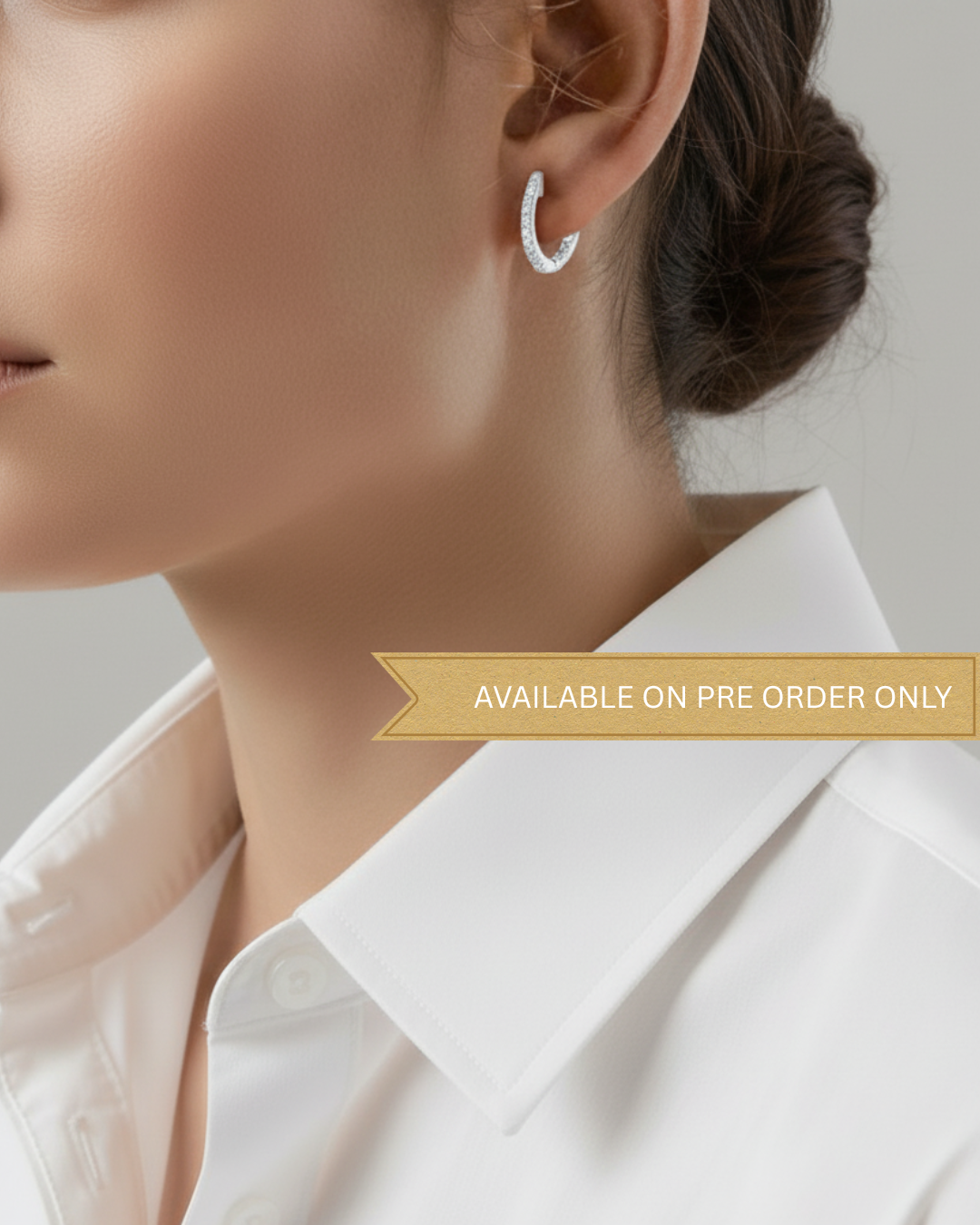 925 Silver Gold Vermeil Zircon Hoop Earrings | Hypoallergenic