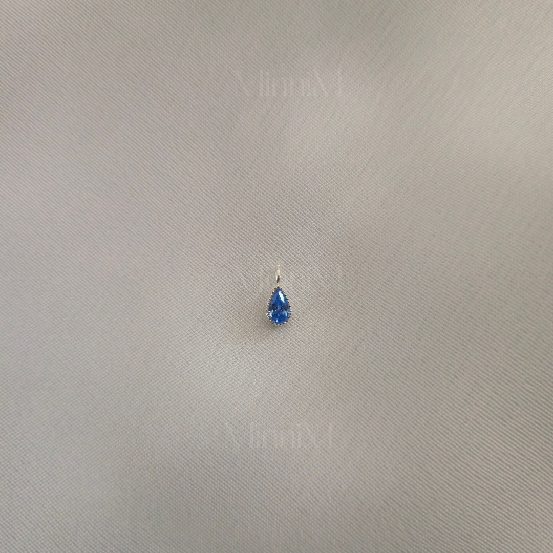 Emerald Green Zircon Drop Charm in 925 Sterling Silver