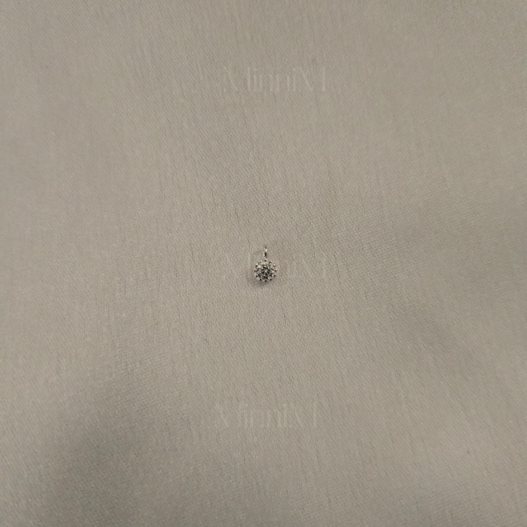 Purple Round Zircon Charm in 925 Sterling Silver