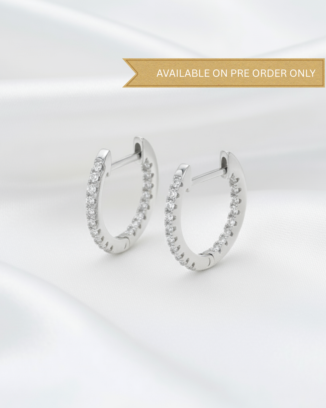 925 Silver Gold Vermeil Zircon Hoop Earrings | Hypoallergenic