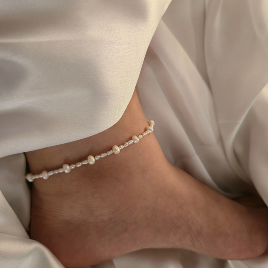 Freshwater Pearls Anklet in 925 Sterling Silver