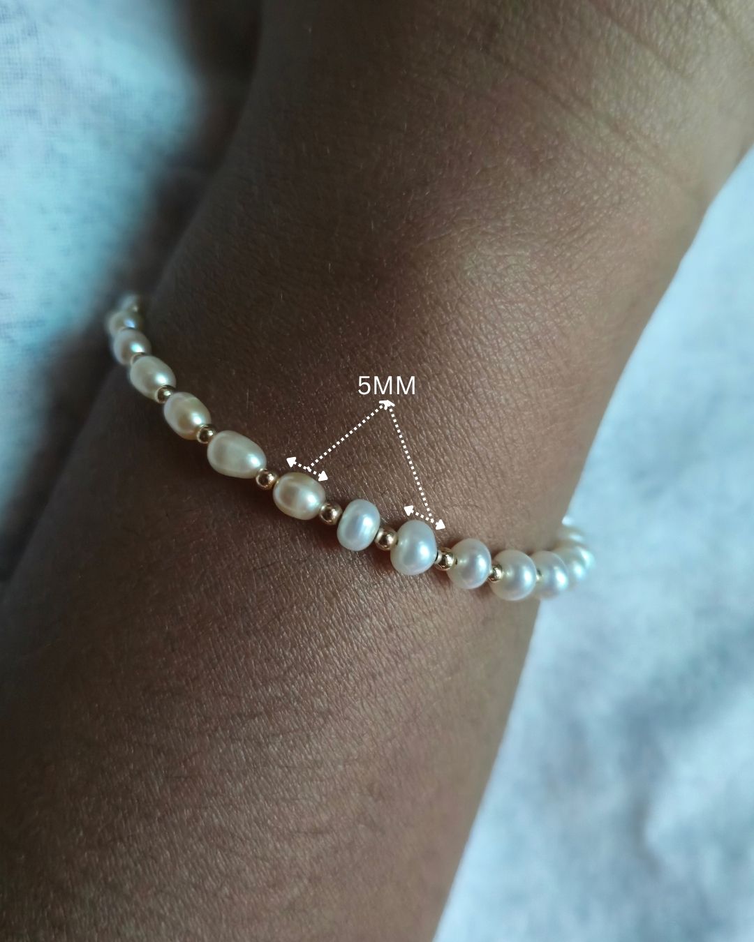 Gold Filled Pink and White Freshwater Pearl Bracelet
