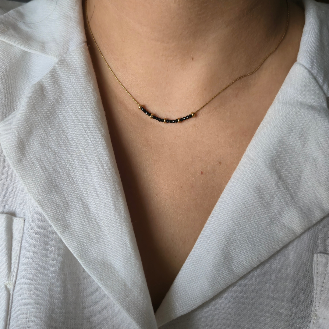 Minimalist Black Onyx Mangalsutra in 14k Gold Filled