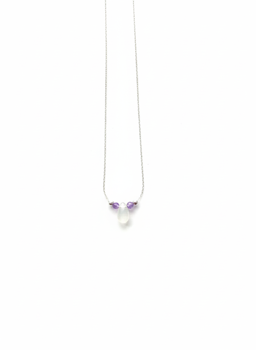 moonstone necklace with zircon silver sterling silver gold plated gold gold filled gifts diwali laxmi puja 