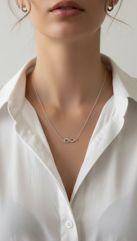 infintiy necklace tsitp belly necklace gifts for her karwachauth gifts for her symbol of love sterling silver pure silver gifts diwali gifts 