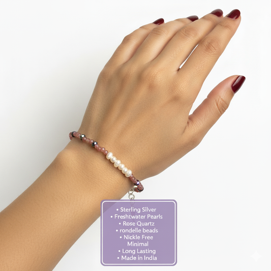 Rose Quartz and Freshwater Pearls jewelry in silver, gold, gold filled, gold plated, real 14k gold pieces. gifting diwali gold investment dhanteras silver sterling silver