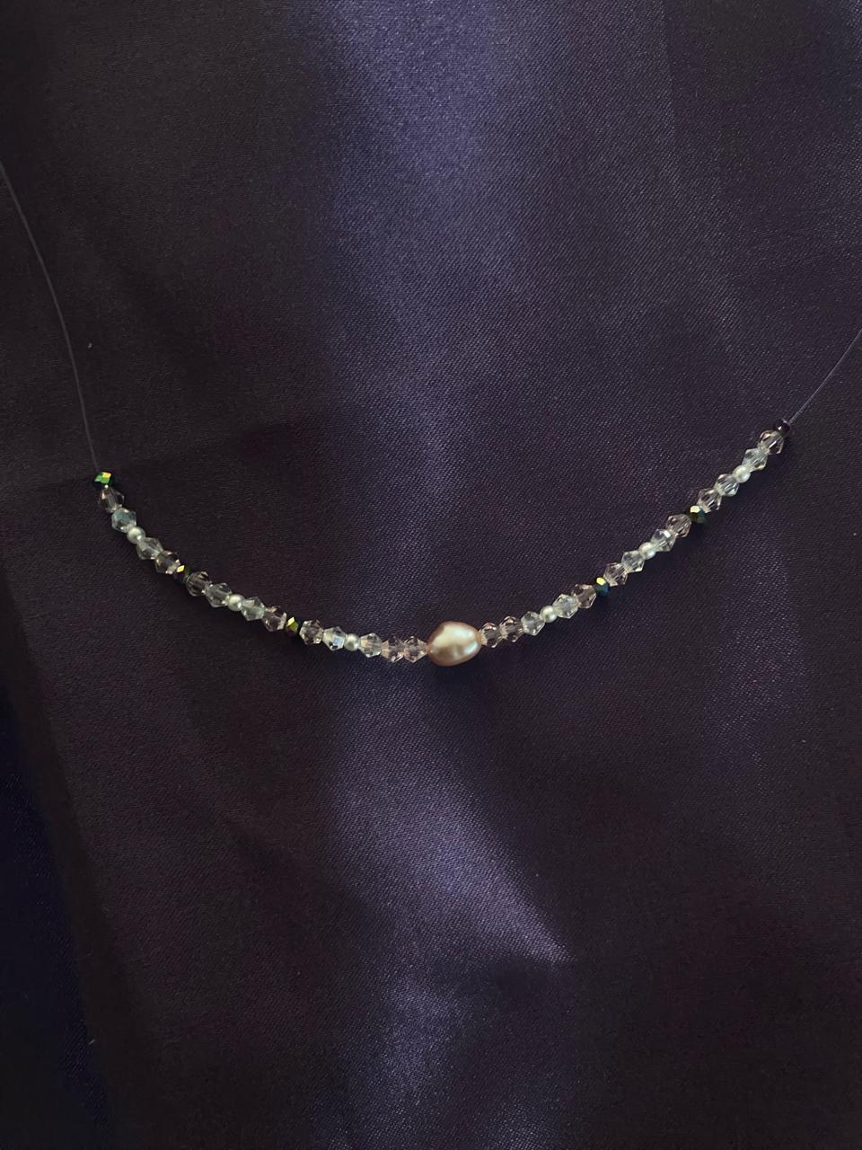 Floating Chandelier Necklace [Freshwater Pearls, Glass Rondelles]