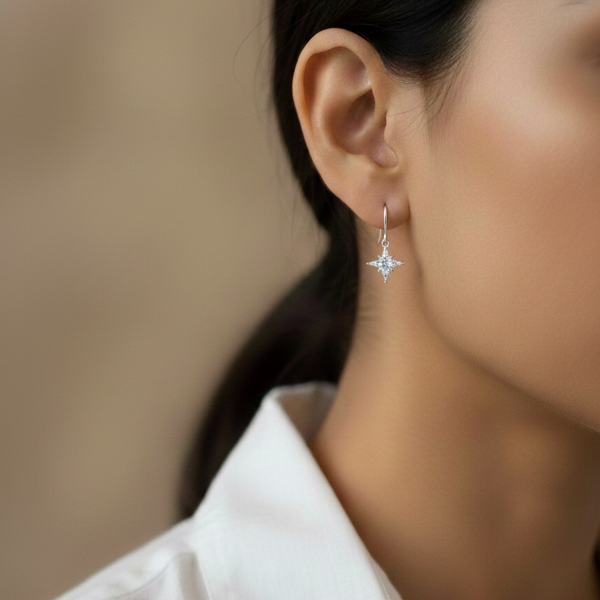 star-shaped earring for christmas or new years