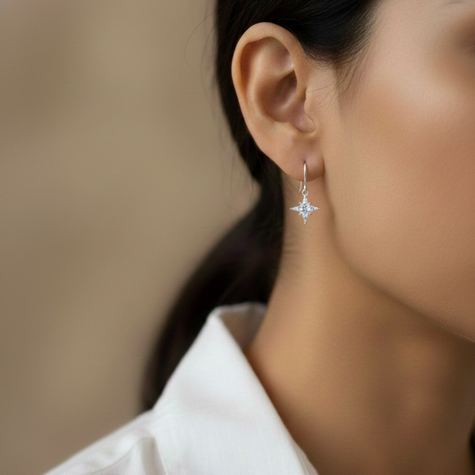 star-shaped earring for christmas or new years